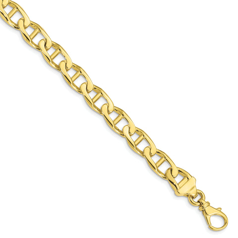 10K 6.8mm Hand-Polished Anchor Link Bracelet 10LK100 - shirin-diamonds