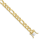 10k 7mm Hand-Polished Figaro Link Bracelet 10LK107 - shirin-diamonds