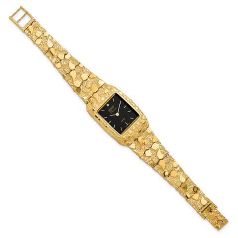 10k Black 27x47mm Dial Square Face Nugget Watch