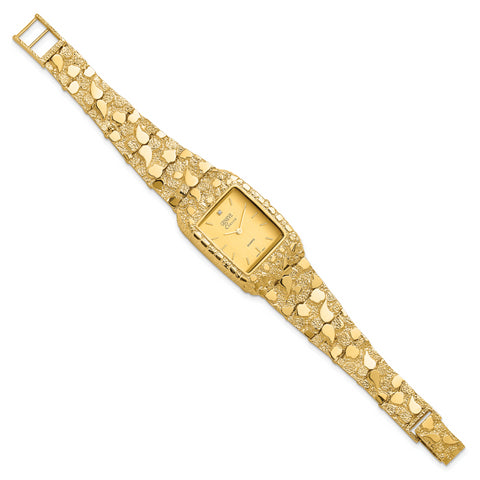 10k Champagne 27x47mm Dial Square Face Nugget Watch