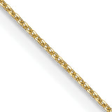 10k Yellow Gold 18in .6mm Solid D/C Cable Necklace Chain