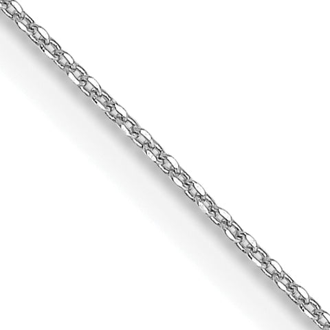 10k White Gold 18in .5mm Solid D/C Cable Necklace Chain