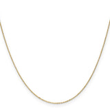 10k Yellow Gold 18in .6mm D/C Cable Necklace Chain