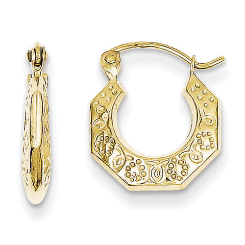 10k Polished Hollow Classic Earrings 10S12 - shirin-diamonds