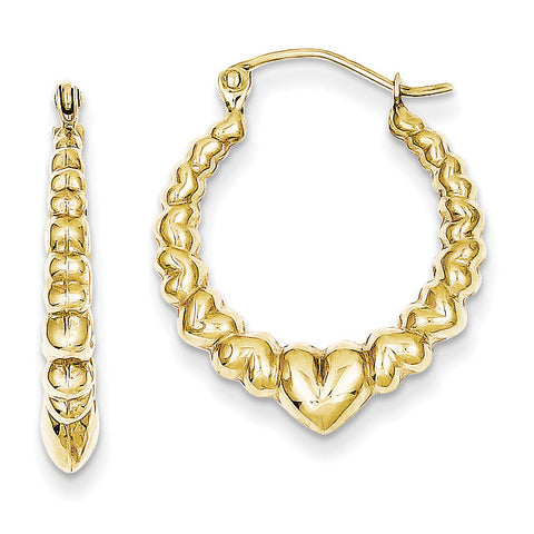 10k Polished Hollow Classic Earrings 10S27 - shirin-diamonds