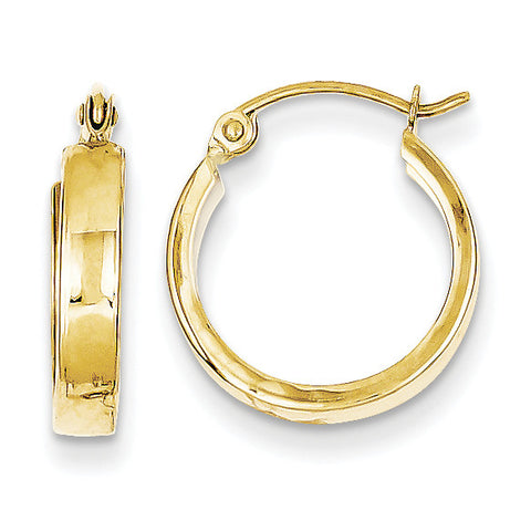 10K Square Tube Hoop Earrings 10S70 - shirin-diamonds