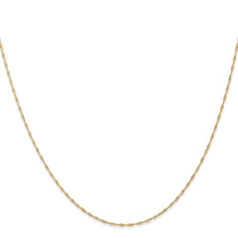 14K Yellow Gold Carded Pendant Singapore Chain Necklace - Fine Jewelry Gift