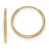 10k Polished Endless Tube Hoop Earrings 10T961 - shirin-diamonds