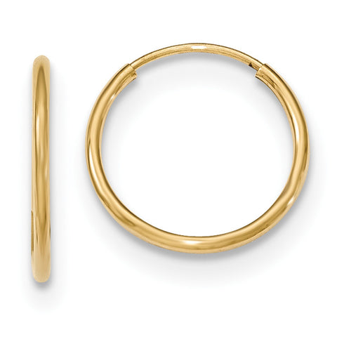 10k Polished Endless Tube Hoop Earrings 10T962 - shirin-diamonds