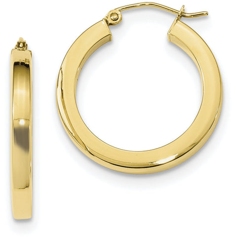 10k 3mm Polished Square Hoop Earrings 10T987 - shirin-diamonds
