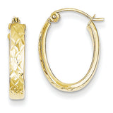 10K Diamond Cut Oval Hoop Earrings 10TC368 - shirin-diamonds