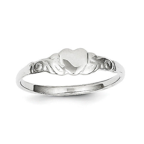 10k White Gold Heart Ring 10WC17 - shirin-diamonds