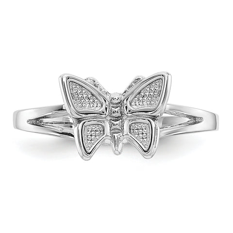 10k White Gold BUTwo-toneERFLY RING 10WC25