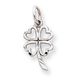 10k White Gold Solid Open 4-Leaf Clover Charm 10WC26 - shirin-diamonds