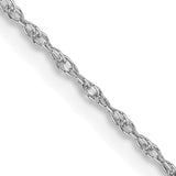 10k White Gold Polished Lite Baby Rope Chain Necklace