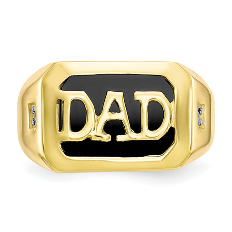 10k Men's Diamond and Black Onyx DAD Ring 10X152