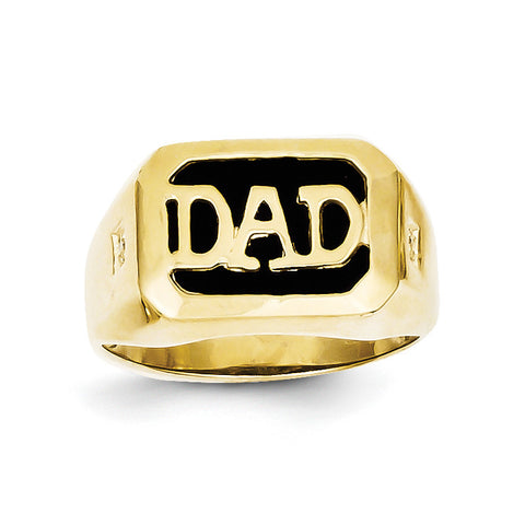 10k Men's Diamond and Black Onyx DAD Ring 10X152 - shirin-diamonds