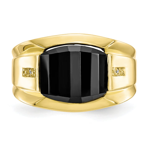 10k Men's Diamond and Black Onyx Ring 10X158