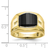 10k Men's Diamond and Black Onyx Ring 10X158