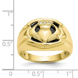 10k Men's Diamond and Black Onyx Claddagh Ring 10X160