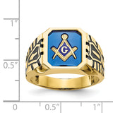 10k Blue Acrylic Men's Masonic Ring 10X27