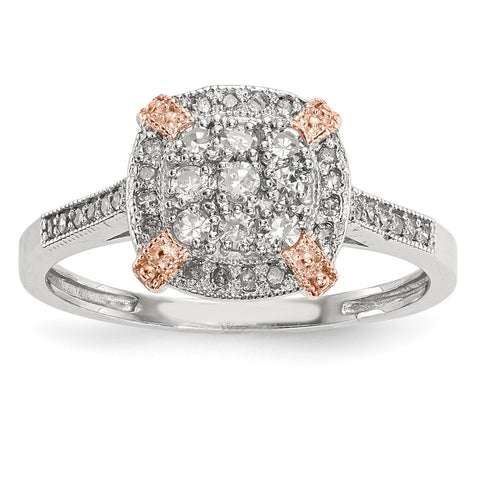 10K Tiara Collection Two-Tone Rose & White Diamond Ring 10X473 - shirin-diamonds