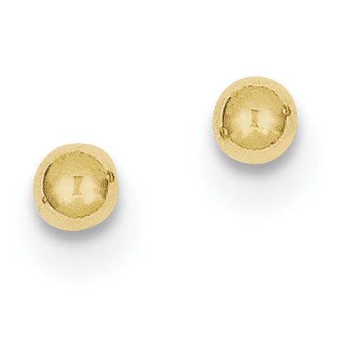 10k Polished 4mm Ball Post Earrings 10X4MMG - shirin-diamonds