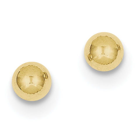 10k Polished 5mm Ball Post Earrings 10X5MMG - shirin-diamonds