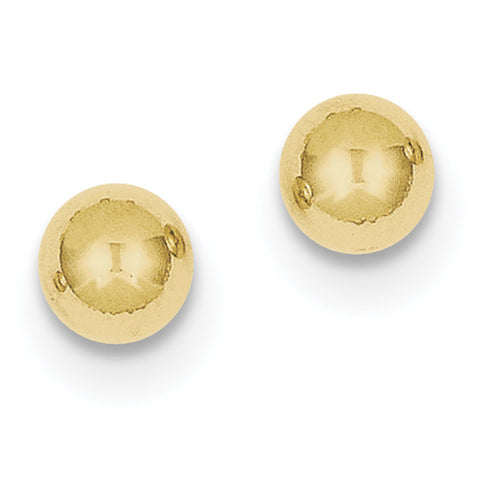 10k Polished 6mm Ball Post Earrings 10X6MMG - shirin-diamonds