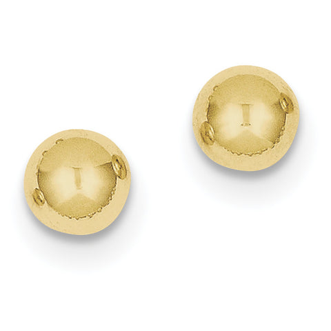 10k Polished 7mm Ball Post Earrings 10X7MMG - shirin-diamonds