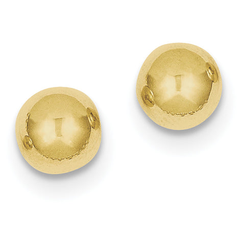 10k Polished 8mm Ball Post Earrings 10X8MMG - shirin-diamonds