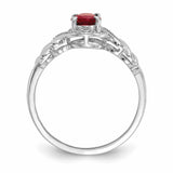 10k White Gold Ruby Diamond Ring 10XB316