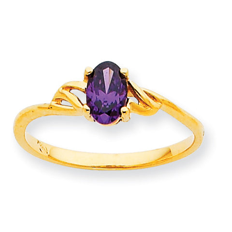 10k Polished Geniune Amethyst Birthstone Ring 10XBR131 - shirin-diamonds