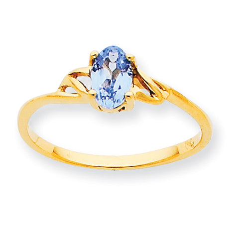 10k Polished Geniune Aquamarine Birthstone Ring 10XBR132 - shirin-diamonds