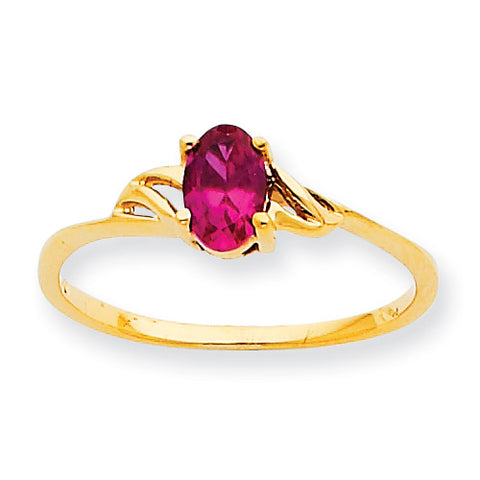 10k Polished Geniune Ruby Birthstone Ring 10XBR136 - shirin-diamonds