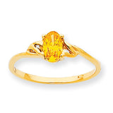 10k Polished Geniune Citrine Birthstone Ring 10XBR140 - shirin-diamonds