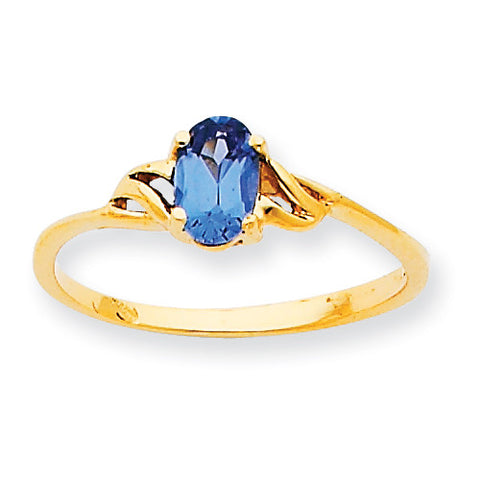 10k Polished Geniune Blue Topaz Birthstone Ring 10XBR141 - shirin-diamonds