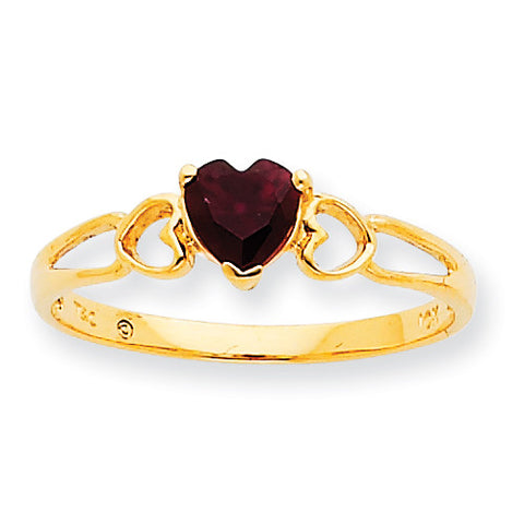 10k Polished Geniune Garnet Birthstone Ring 10XBR154 - shirin-diamonds
