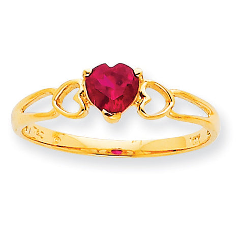 10k Polished Geniune Ruby Birthstone Ring 10XBR160 - shirin-diamonds