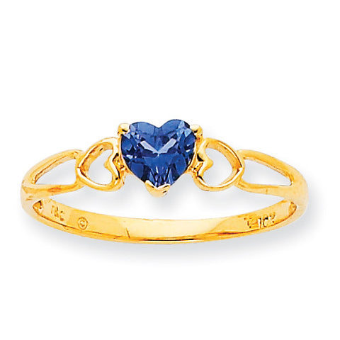 10k Polished Geniune Blue Topaz Birthstone Ring 10XBR165 - shirin-diamonds
