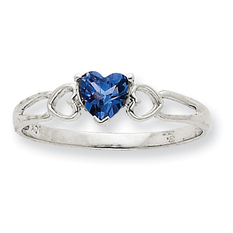 10k White Gold Polished Geniune Blue Topaz Birthstone Ring 10XBR177 - shirin-diamonds
