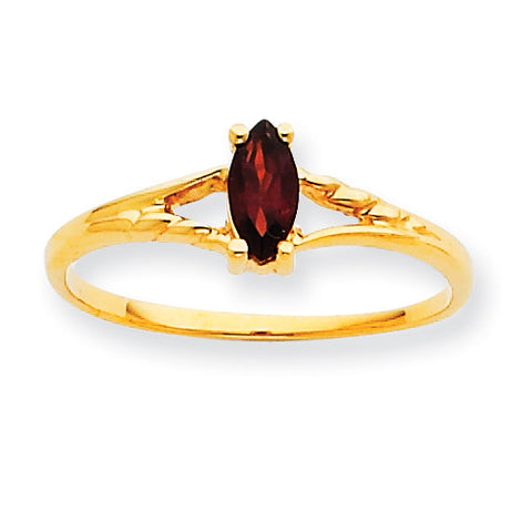10k Polished Geniune Garnet Birthstone Ring 10XBR178 - shirin-diamonds