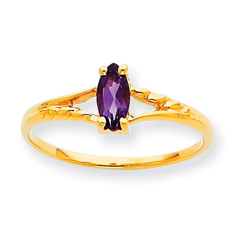 10k Polished Geniune Amethyst Birthstone Ring 10XBR179 - shirin-diamonds