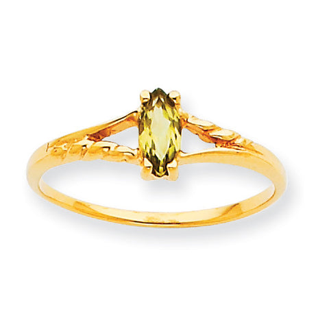 10k Polished Geniune Peridot Birthstone Ring 10XBR185 - shirin-diamonds