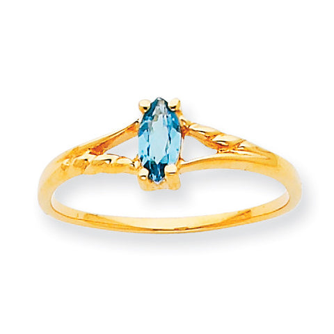 10k Polished Geniune Blue Topaz Birthstone Ring 10XBR189 - shirin-diamonds