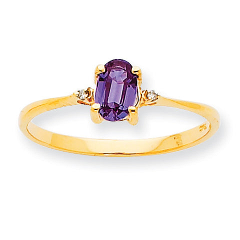 10k Polished Geniune Diamond & Rhodolite Garnet Birthstone Ring 10XBR207 - shirin-diamonds