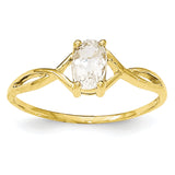 10k Polished Geniune White Topaz Birthstone Ring 10XBR229 - shirin-diamonds