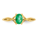 10k Polished Geniune Emerald Birthstone Ring 10XBR230