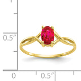 10k Polished Geniune Ruby Birthstone Ring 10XBR232