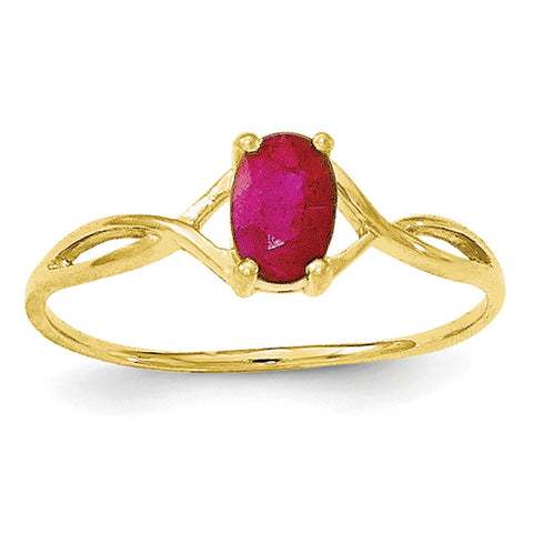 10k Polished Geniune Ruby Birthstone Ring 10XBR232 - shirin-diamonds